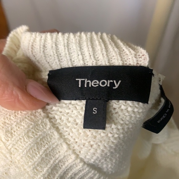 THEORY Cross Back Pullover Sweater in White Sash - Picture 6 of 6